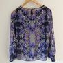 Purple/Navy chiffon top Image 5