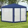 4m Hexagon Gazebo Party Tent, Screen House Patio Canopy Event Shelter for Activities, Shade Resistant, Blue Image 4