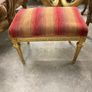 Gilt gold old carved wood stool. Image 2