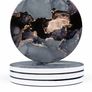 Homeware Marble Coasters Set of 4 - Stunning Ceramic Coaster in Gloss/Matte Finish | Elegant Stone Coasters with Anti-Slip Cork Bottom for Mugs and Glasses (MULTIPLE STYLES, SEE PHOTOS) Image 6