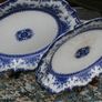 Vintage Ironstone Blue and white Transfer Serving Plates HUDSON WILCOX & TILL - England 16"x12" and 14"x11" Image 3