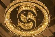 Round crystal L.E.D. Mirrored Chandelier 3 colour change 500mm round