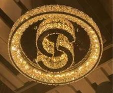 Round crystal L.E.D. Mirrored Chandelier 3 colour change 500mm round