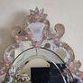 Murano Glass Pink Flowers Large Venetian Triple Bevelled Wall Mirror Made in Italy Image 10