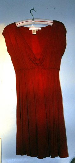 Red Dress, Max Studio, Sz L, Viscose, Knee-length
