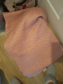 Pink quilted bedspread