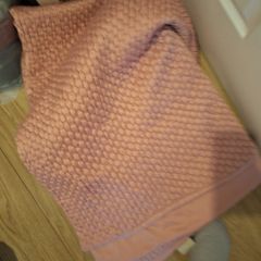 Pink quilted bedspread