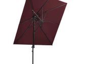 Cantilever Umbrella with Double Top Bordeaux Red 250x250 cm