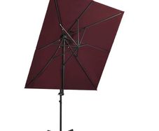 Cantilever Umbrella with Double Top Bordeaux Red 250x250 cm
