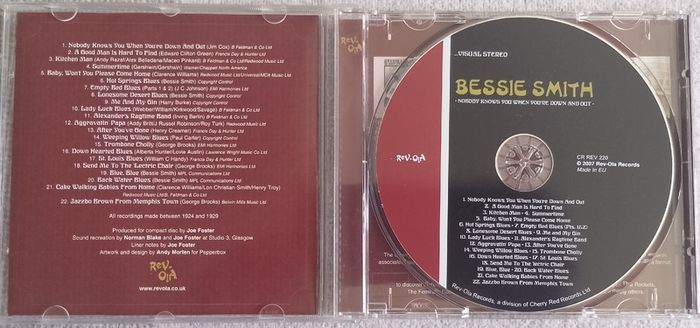 Bessie Smith - Nobody Knows You When You're Down And Out CD (2007) UK Release Blues Compilation EX+