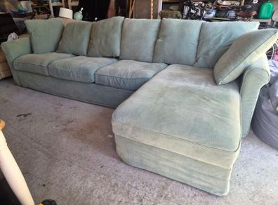 Green L Shape couch