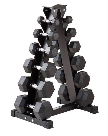 Hex Dumbbells Pairs 2.5kg - 15kg + storage rack