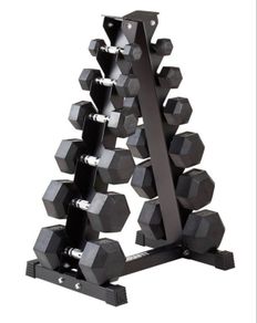Hex Dumbbells Pairs 2.5kg - 15kg + storage rack