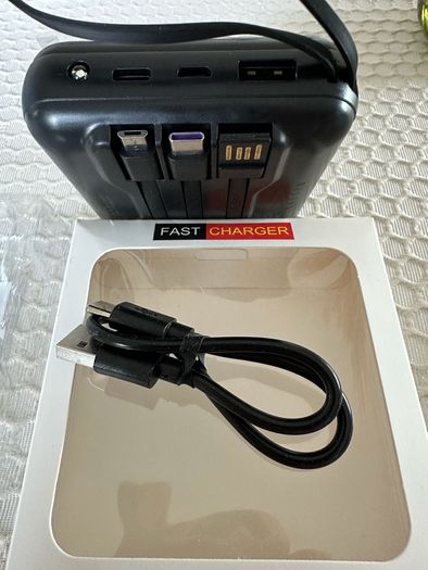 Powerbank MINI 10000 mAh 3-in-1 built-in cables, display, NEW
