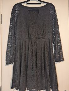 gorgeous black lace floral midi dress from Boohoo