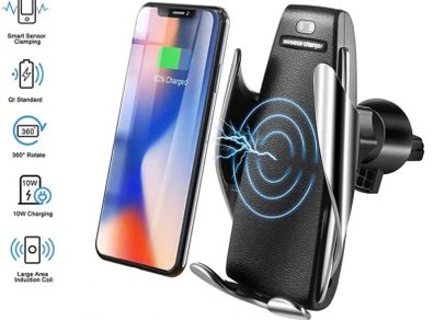 Automatic Clamping Wireless Car Charger Air Vent Mount Phone Holder Dock Base
