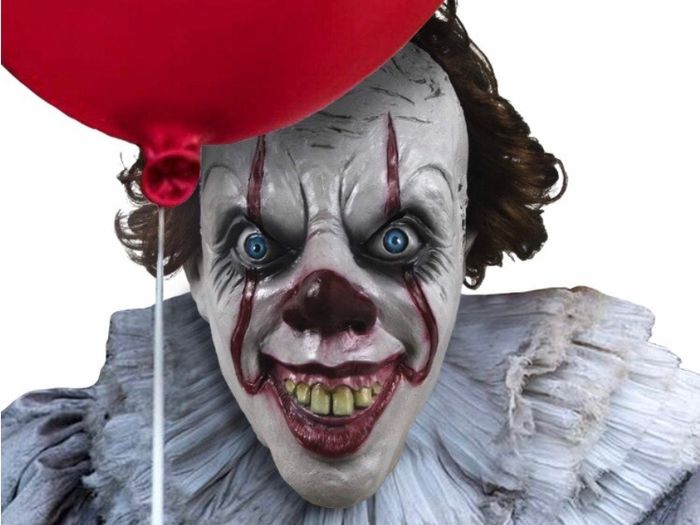 IT Pennywise Mask, Horror Overhead Clown Mask, Halloween Costume Party Creepy Scary Decoration Props