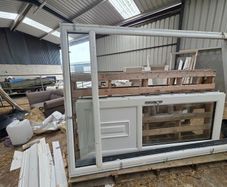Large White PVC French Doors with Frame