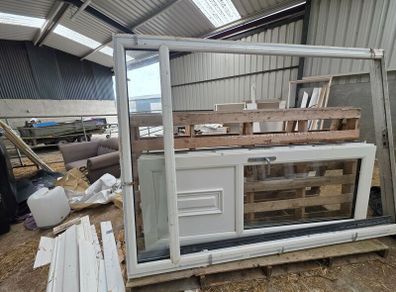 Large White PVC French Doors with Frame