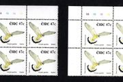 2002-04 Ireland Tenth Definitive series Birds 47c Kestrel Plate Block 1A1A1A1A &amp; 1B1B1B1B Mint Never Hinged (MNH)