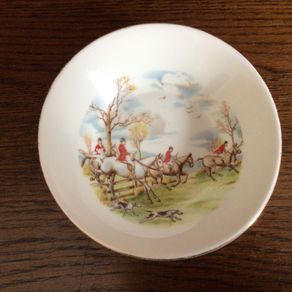 Bone china tally ho Hunt scene small pin dish /tray