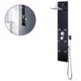 Shower Panel Unit Glass 25x44.6x130 cm Black Image 2