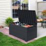Cedargrain Durabox 416 Litre/ 110 Gallon, Outdoor Plastic Deck Box and Garden Furniture Organizer, Woodgrain Texture, Lockable Plastic Cushion Box, Grey Image 2