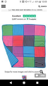Polarn O Pyret Unisex baby Blanket BLUE limited edition Circus Stripes