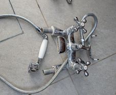 Victorian Style bath shower mixer taps and matching sink taps