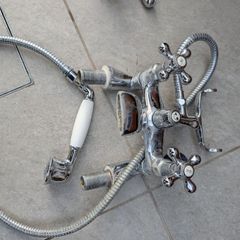 Victorian Style bath shower mixer taps and matching sink taps