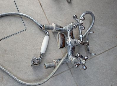Victorian Style bath shower mixer taps and matching sink taps