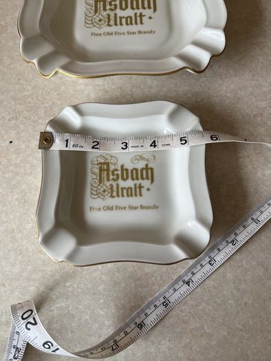 Vintage 2 Asbach Uralt Five Star Brandy Ashtrays
