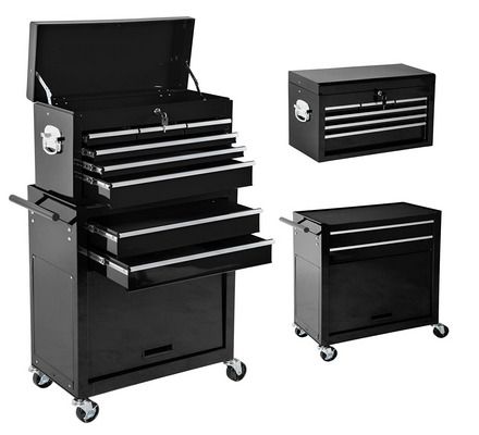Tool Trolley with Attachment, Lockable Drawers, Ball Bearing Slide Rails
