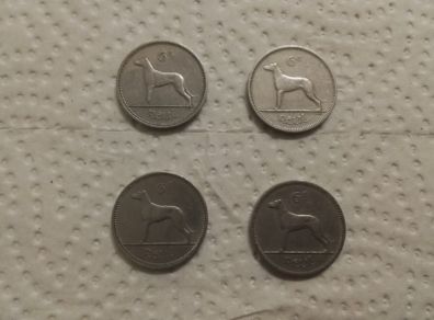 4. Irish Six Pence Coins.