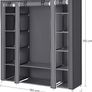 _Canvas Folding Camping Wardrobe Extra Large 175 x 150 x 45 cm Gray Image 4