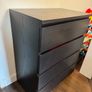 Black 4-Drawer Chest of Drawers Image 3
