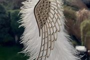Memorial Angel Wing.  I will Hold You in My Heart Till I Hold You in Heaven. Hand made Free Postage