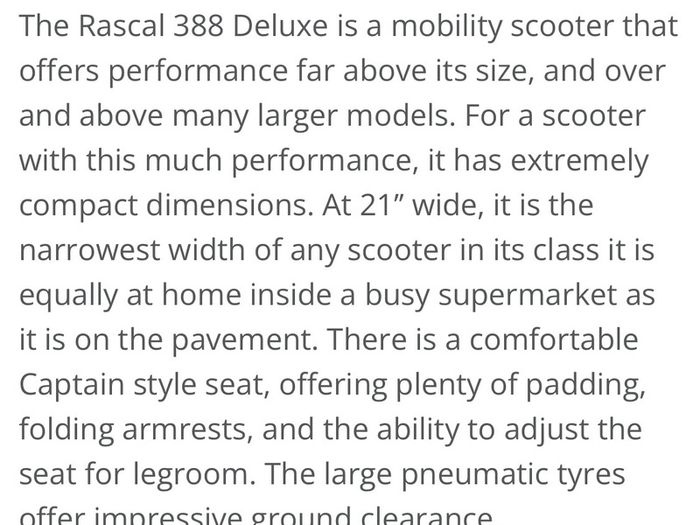 mobility scooter rascal 388 deluxe