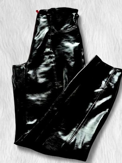 SPANXshape Black Faux Leather Patent High Waisted Sculpting Leggings.Size M