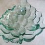 Grape Design candy dish, Clear glass with green hues Image 7