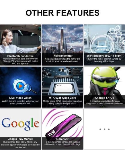 New Cam Wifi Dual Lens Video Recorder Dash Camera Dvr Rearview Mirror 4G GPS Navigation