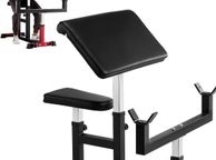main image for ad Preacher Curl Bench  Adjustable Barbell &amp; Dumbbell Biceps Training Station 200kg
