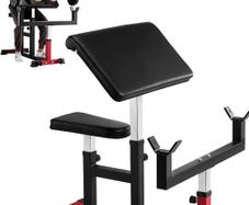 Preacher Curl Bench  Adjustable Barbell & Dumbbell Biceps Training Station 200kg