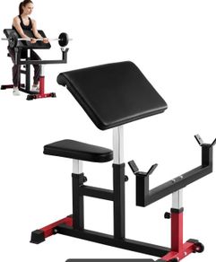 Preacher Curl Bench  Adjustable Barbell & Dumbbell Biceps Training Station 200kg