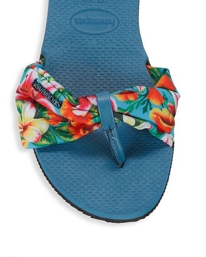 Saint Tropez Havaianas Flip Flops in Blue Floral Print