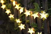 23ft 50 LED Star Fairy Lights Outdoor Solar Powered Led Star String Light Waterproof 8 Modes Decorative Light for Garden Patio Yard Home Wedding Party, Warm White (FREE POSTAGE)