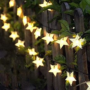 23ft 50 LED Star Fairy Lights Outdoor Solar Powered Led Star String Light Waterproof 8 Modes Decorative Light for Garden Patio Yard Home Wedding Party, Warm White (FREE POSTAGE)