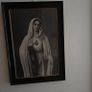 Stunning vintage French 1940s Immaculate Heart of Mary framed print, Religious devotional items, Our Lady Image 2