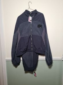 womens Pretty little things navy fleece panel tracksuit full zip top and joggers Size Large BRAND NEW BNWT