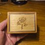 Bamboo & Wicker Small Trinket Box with Burned in Floral Design Image 2